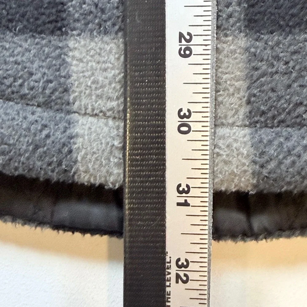 Dickies Quilted Fleece Shirt Jacket Mens L Gray Black Buffalo Plaid Insulated